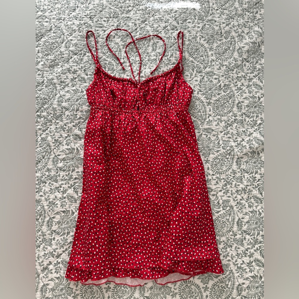 Princess Polly Red and White Patterned Dress
